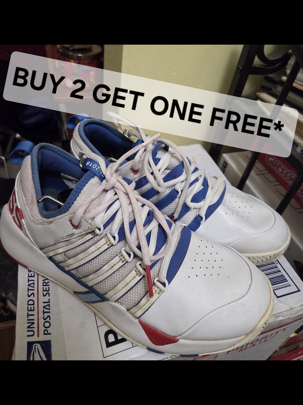 BUY 2 GET ONE FREE* K-Swiss Si-2018 Fusion L Men's Tennis Shoes Size 10.5m